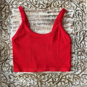 ribbed red crop top